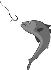 Obraz premium fish, fishing, fishing tackle.vector image