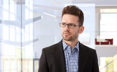 Portrait of serious caucasian businessman