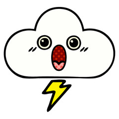 comic book style cartoon storm cloud