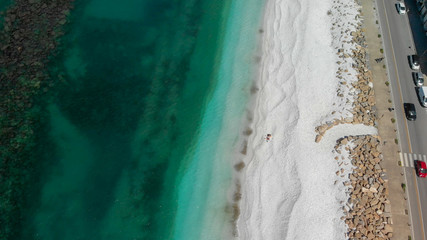 Aerial view of beautiful beach in summertime