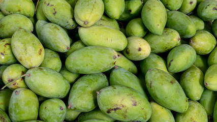 Close up of Ripe mangoes sold in the fruit market