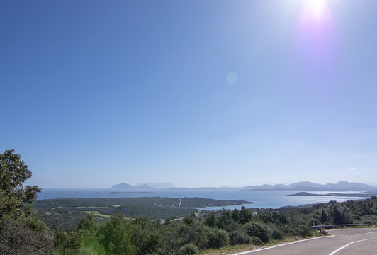 Landscape scenery with maccia vegetation and archipelago