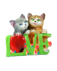  ceramic figurine souvenir cat on a white background