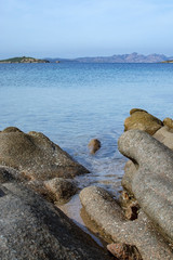 Beach with granite rocks in Sardinia