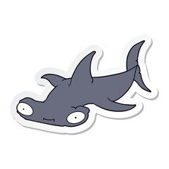 sticker of a cartoon hammerhead shark