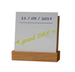 diary with the inscription "good day" on a white background