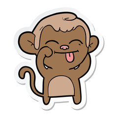 sticker of a funny cartoon monkey