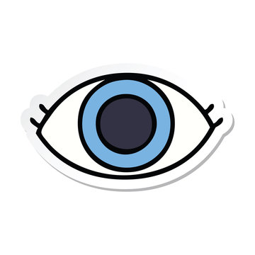 Sticker Of A Cute Cartoon Eye