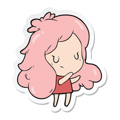 sticker of a cartoon girl