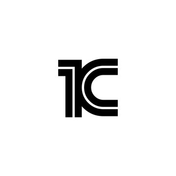 Initial letter 1C design logo template