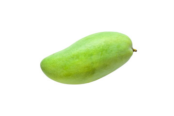 Green Mango on White Background