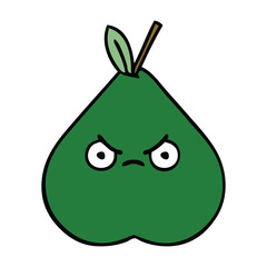 cute cartoon angry pear
