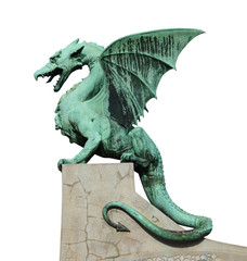 Fototapeta premium Draogn from the Dragon bridge in Ljubljana Slovenia