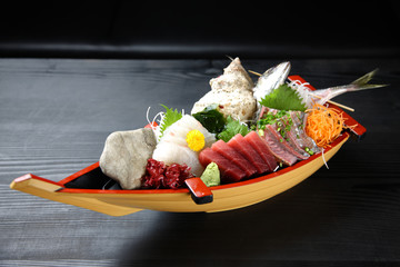 fresh sashimi boat