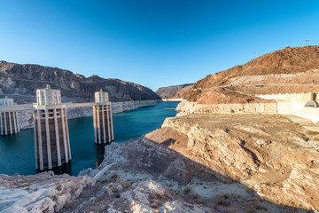 Fototapeta na wymiar Hoover Dam, USA. Hydroelectric power station on the border of Arizona and Nevada