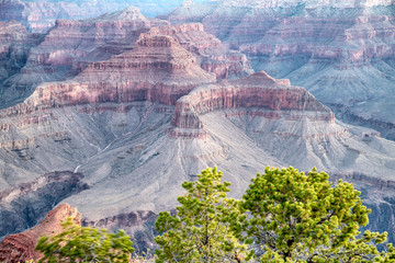 Grand Canyon panorama against blue sky