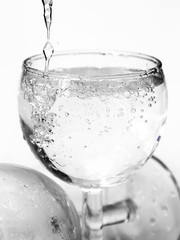a glass of water
