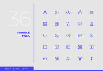 Vector Line Icons Finance Pack