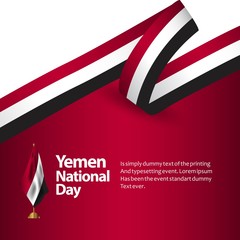 Yemen National Day Flag Vector Template Design Illustration