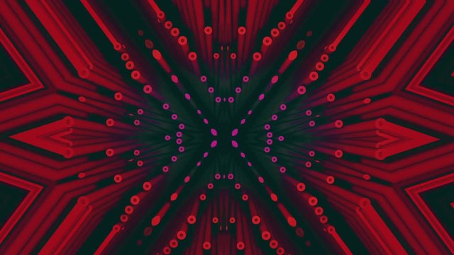 X shape made from animated 3D pipes