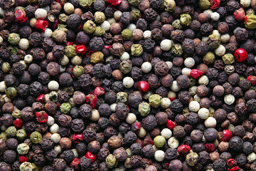 Mixed peppercorns background