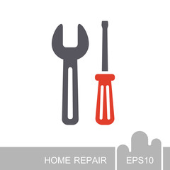 Screwdriver and wrench icon