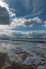 Obraz premium Rough Baltic sea, coast of Latvia.