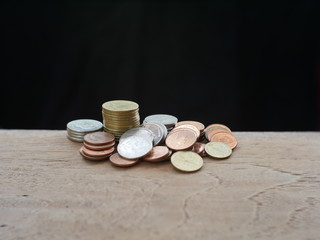 coins on the table
