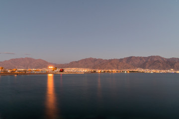 View of Aqaba city in the evening.