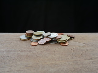 coins on the table