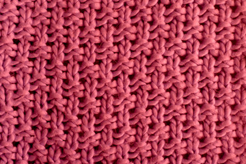 Pink knitting wool texture background