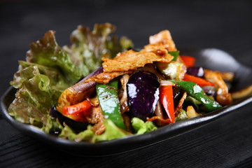 Eggplant and Bell Pepper Miso Stir Fry