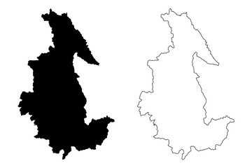 Department of Ayacucho (Republic of Peru, Regions of Peru) map vector illustration, scribble sketch Ayacucho Region map