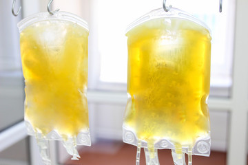 plasma packs, blood plasma - the liquid part of the blood