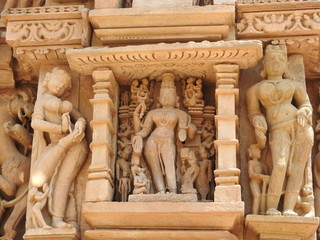 Jain temples of love and sex themes in Khajuraho. Eastern group of Khajuraho temples, Madhya Pradesh, India, UNESCO heritage