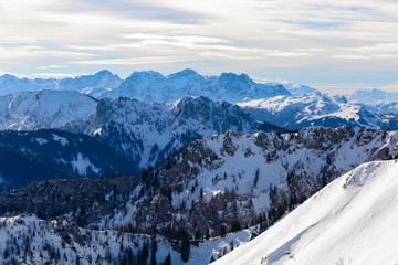 Schneelandschaft in den Alpen