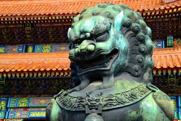 Statue lion Pékin