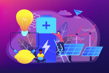 Innovative battery technology concept vector illustration.