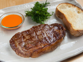 Striploin steak with anticuchos sauce