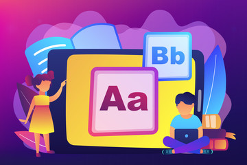 Kids digital content concept vector illustration.