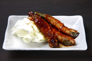 Pork Asparagus mushroom Rolls
