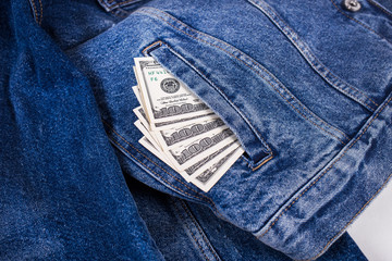 dollars in jeans pocket