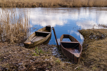 Rzeka Supraśl i Narew. Złotoria nad Narwią. Wiosna w dolinie Narwi i Supraśli. Podlasie, Polska © podlaski49