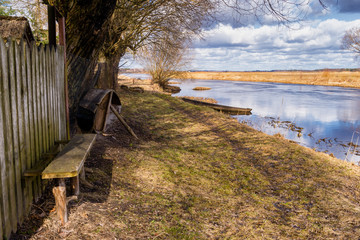 Rzeka Supraśl i Narew. Złotoria nad Narwią. Wiosna w dolinie Narwi i Supraśli. Podlasie, Polska © podlaski49