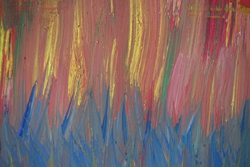 Abstract drawing painted with gouache.