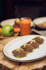 Healthy vegeterian food. Spring vitamin dieting food. Pate from red beans.