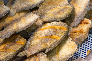 Dried fish fry for crispy, Dry fish for fried to eat  in the fish market