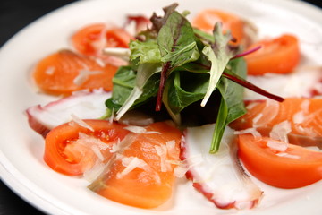 octopus and salmon carpaccio