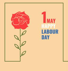 Happy Labour Day with Rose Greeting Card