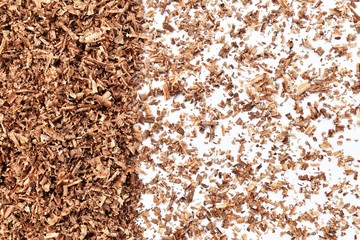 lots of brown wood saw dust